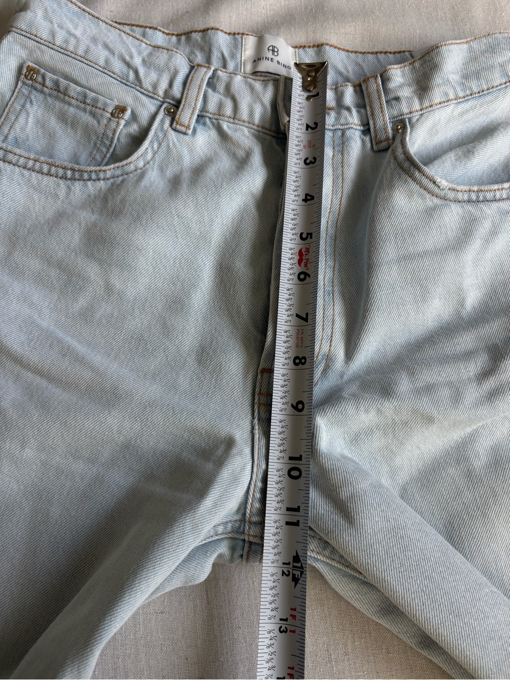 Annie Bing Manon High Waist Baggy Wide Leg Jeans Ultra Bleached Size 26 - Picture 11 of 13